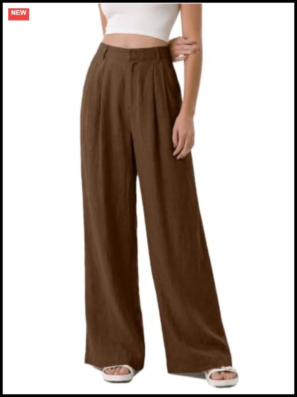 High Waisted Wide Leg Dress Pants with Pockets, Business Casual Work Slacks